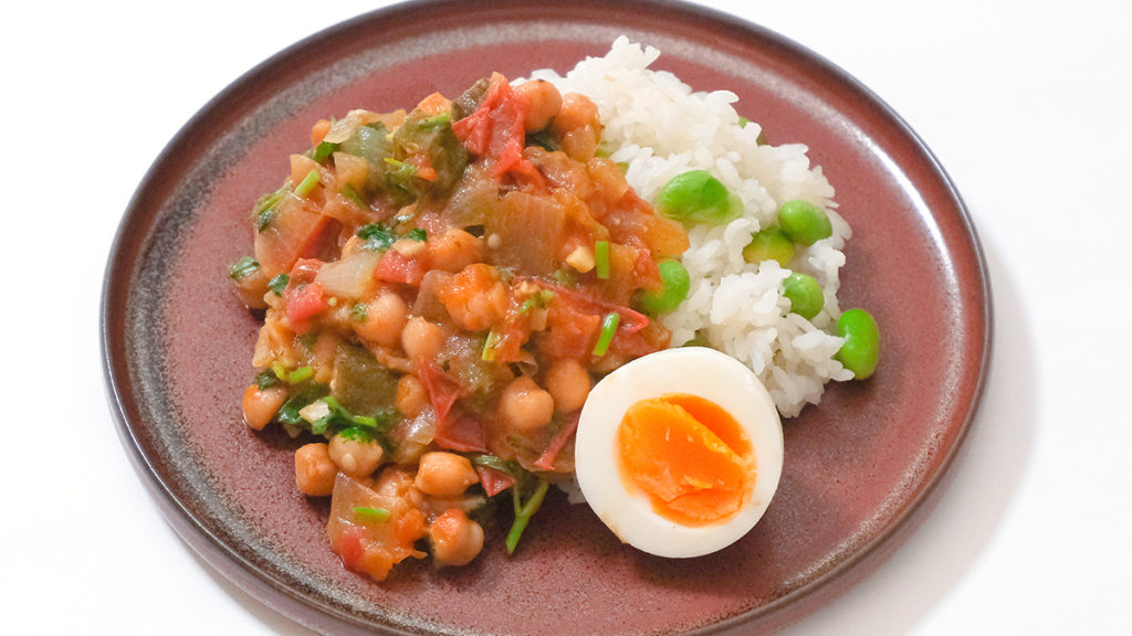 ひよこ豆（ガルバンゾー）とトマトのカレー